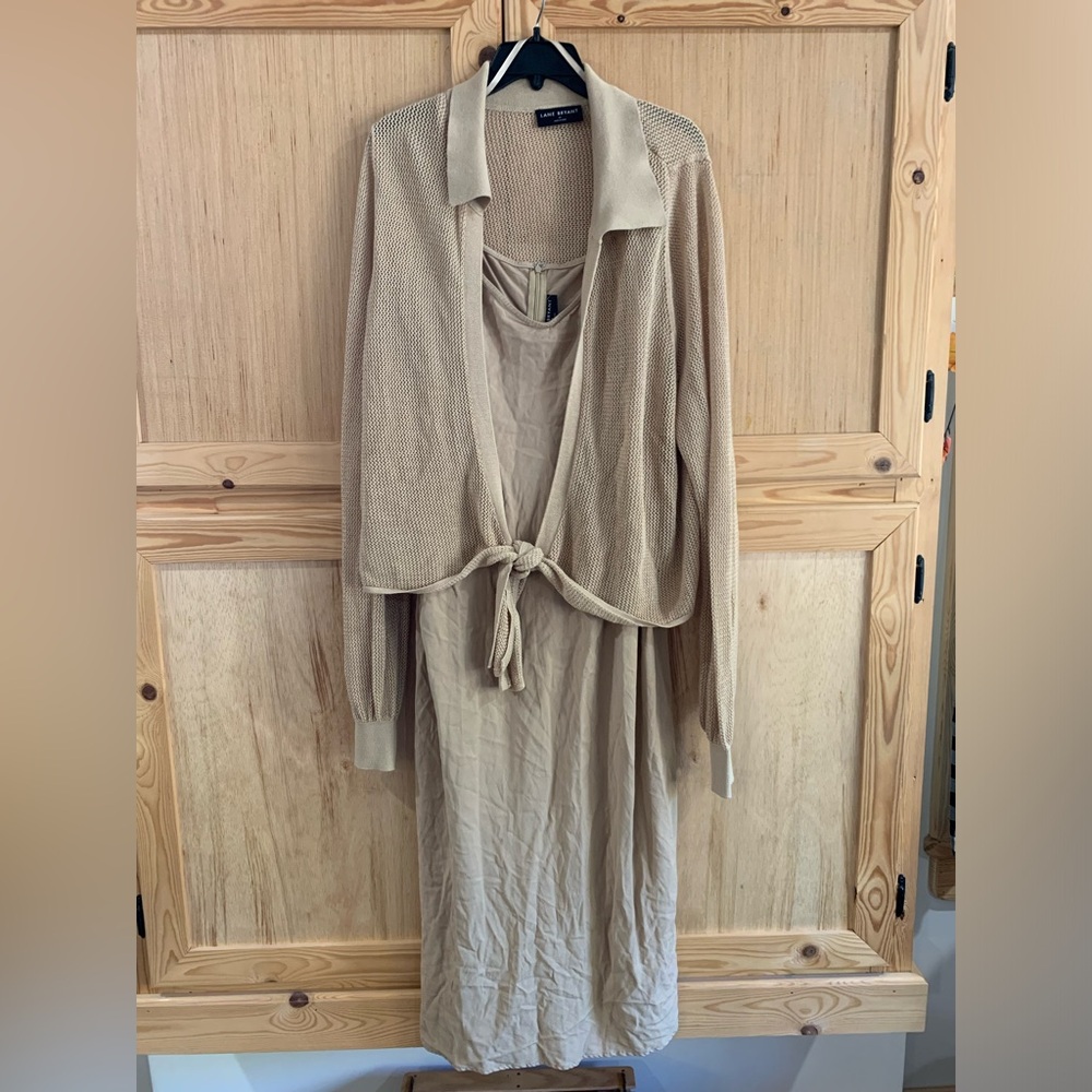 Lane Bryant minimalist modest dress sweater set size 24